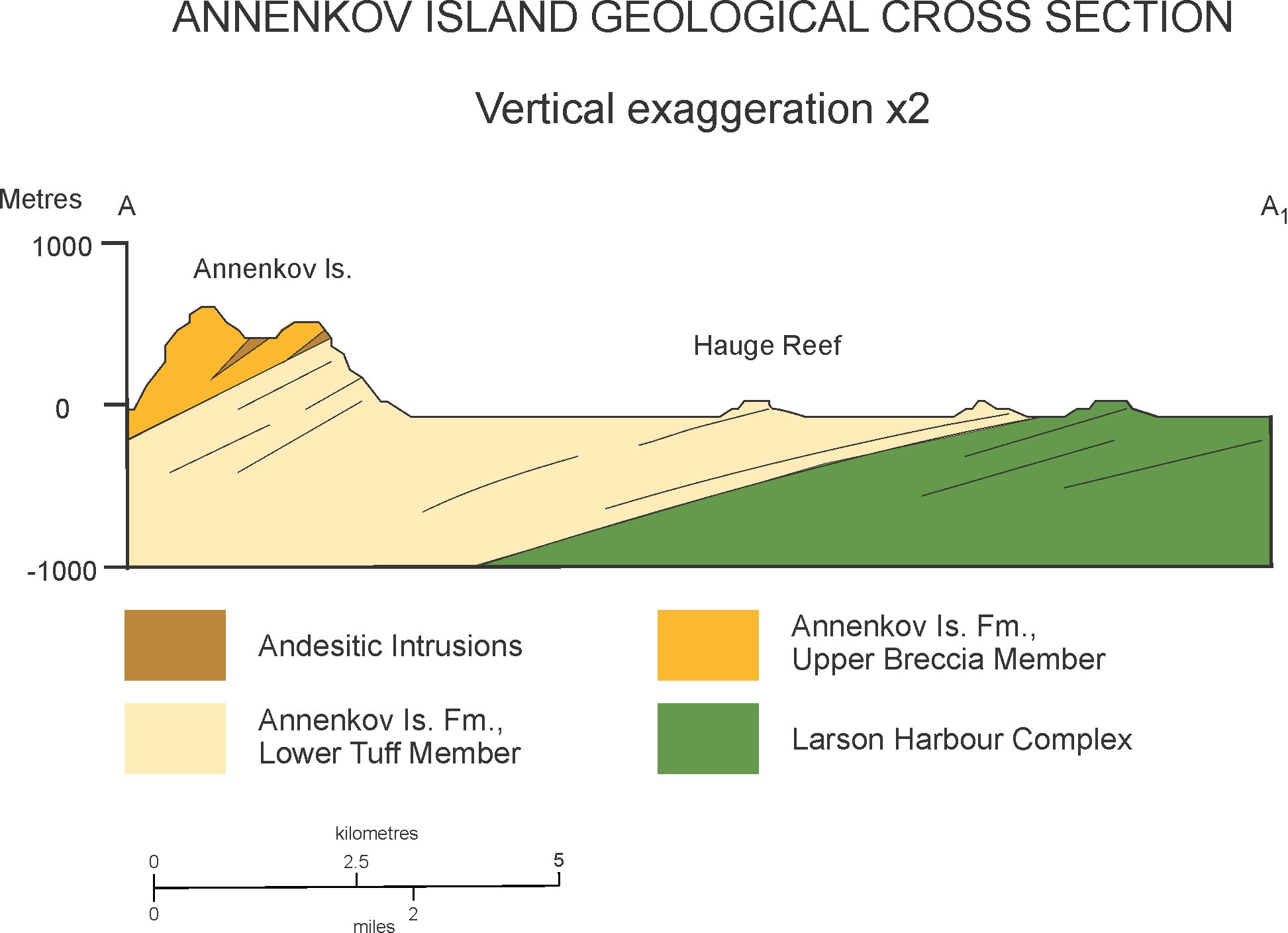 Cross Section - Annenkov Island, South Georgia